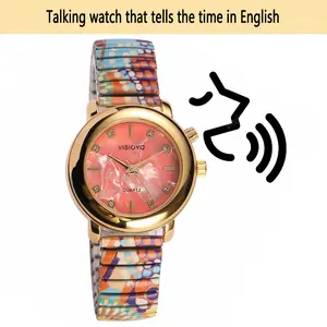 English Talking Women's Watch With One Touch Chime, Hourly Chime, Date, Alarm Clock And Watch For The Elderly, Blind And Visually Impaired