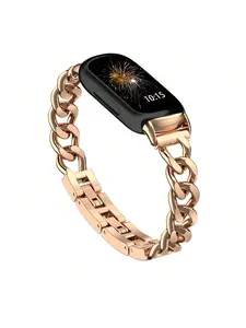 Metal Chain Band Compatible with Fitbit Inspire 3 Bands, Adjustable Stainless Steel Straps Replacement for Fitbit Inspire 3 Bands for Women Men