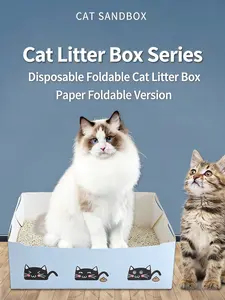 Cat Disposable Paper Litter Box for Travel Easy to Assemble