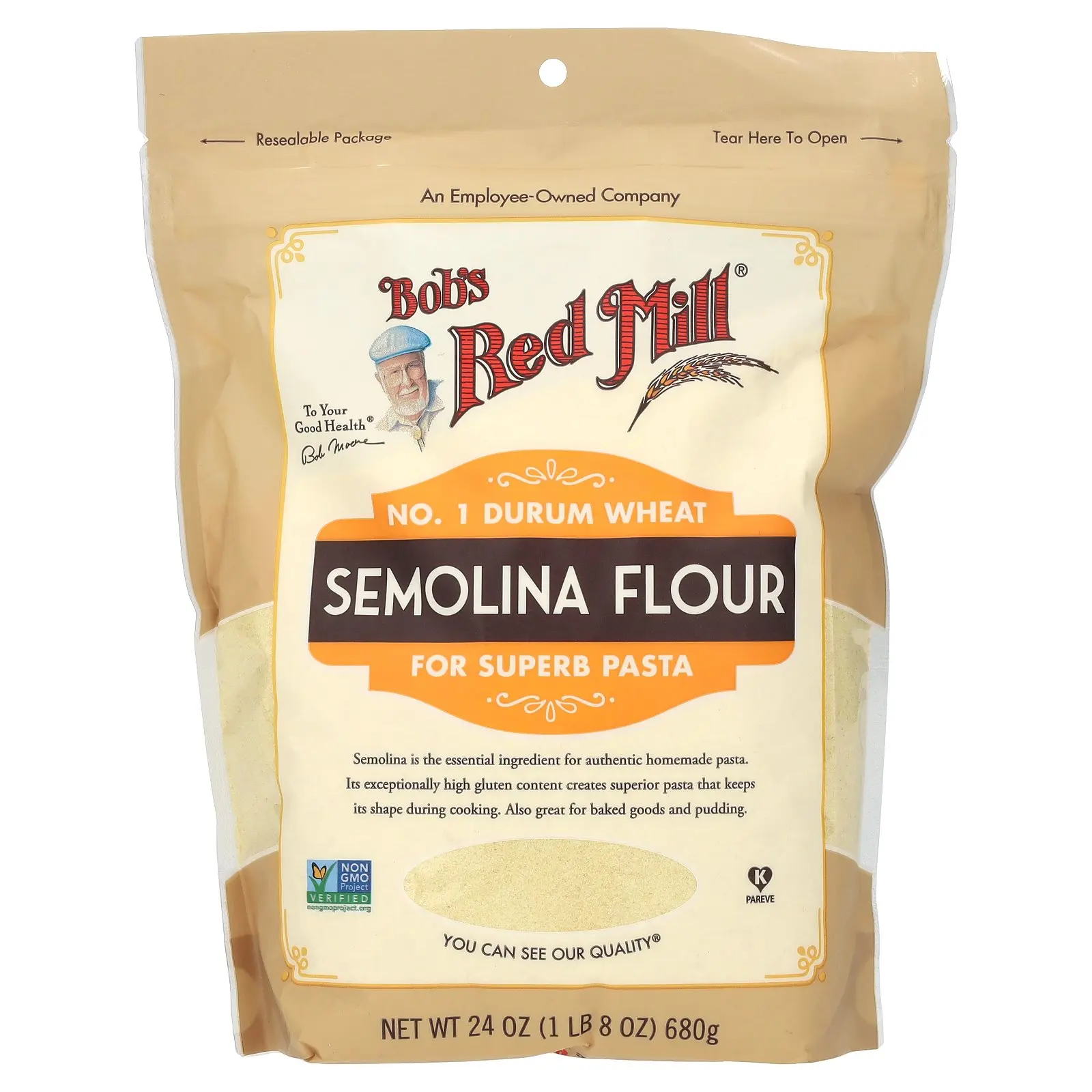 Bob's Red Mill Semolina Flour, 24 oz (680 g)