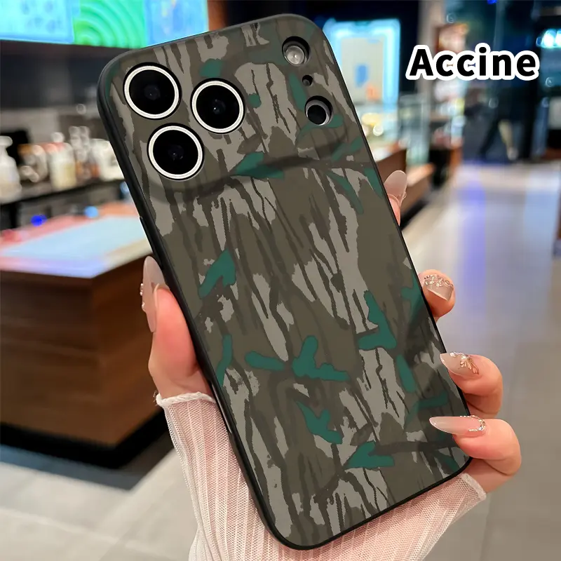 Forest Inspired Camouflage Phone Case for iphone 17 Pro Max 16 Plus 15 14 13 12 11 XR Air E Liquid Silicone TPU Anti-Fall Ultra Slim Soft Bumper Cover for Boy