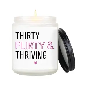 30th Birthday Gifts for Women, 1996 30th Birthday Decorations Idea for Her Him, Thirty Flirty and Thriving Decoration Candle, 30 Year Old Bday Gifts for Sister Daughter Friend Bestie Coworker Wife