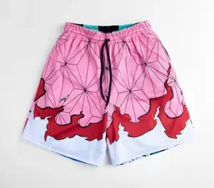 Anime style loose sports casual pants with 3D digital printing cartoon fashion shorts
