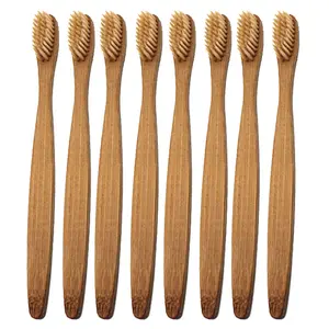 8pcs Bamboo Toothbrush Wooden Eco-Friendly Bristle Tooth Brushes For Sensitive Gums Teeth Stain Removal Sustainable Oral