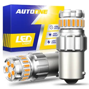 1157 LED Bulb Amber Yellow for Turn Signal Light Bulb, 2057 2357 7528 BAY15D LED Bulb for Blinker Lights, Brake Lights, 300% Brighter Canbus Ready Non-Polarity Plug and Play, Pack of 2, AUTOONE