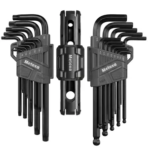 METOXA 24-Piece Metric Hex Key & Torx Allen Wrench Set - Color-Coded L-Shaped Multifunctional Wrench Kit with T-Handle Adapter, Hand Tools for Bike, Home Repair, Father’s Day Gift