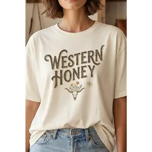 Rebel Stitch Western Honey Graphic Tee Ivory