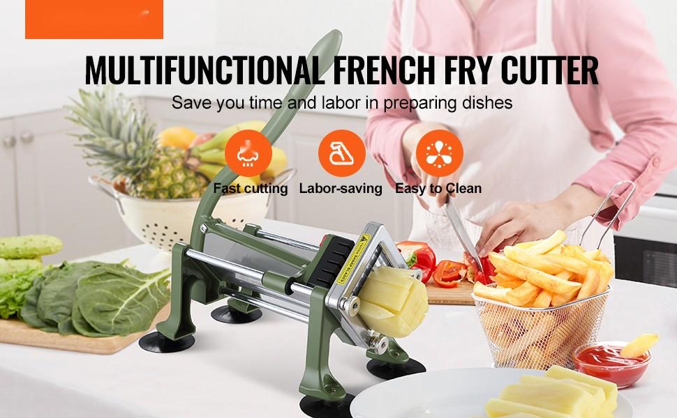 French Fry Cutter Stainless Steel Potato Vegetable Slicer Chopper With 2 Blades For Home Kitchen Food Prep Tool Durable Metal Construction Easy To Clean Safe Hand Guard Ideal For French Fries Potato Wedges Carrots Cucumbers French Fry Cutter Stainless Steel Potato Vegetable Slicer Chopper With 2 Blades For Home Kitchen Food Prep Tool Durable Metal Construction Easy To Clean Safe Hand Guard Ideal For French Fries Potato Wedges Carrots Cucumbers
