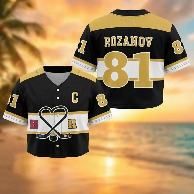 Hollanov Crop Baseball Jersey, Hudson Williams Connor Storrie Jersey, Heated Rivalry Inspired Jersey, Ilya Rozanov Shane Hollander V2