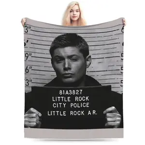 Supernatural Dean Winchester  Plush Blanket Students  Flannel Throw Blanket For Home Decor Super Warm Customized Quality