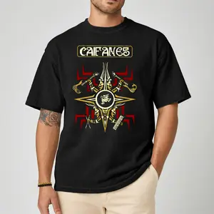 Caifanes Aztec Compass Symbol Comfort Color Letter Printed Tee Ring-Spun Cotton Soft-Washed T-Shirt Trendy Tops Perfect Gift
