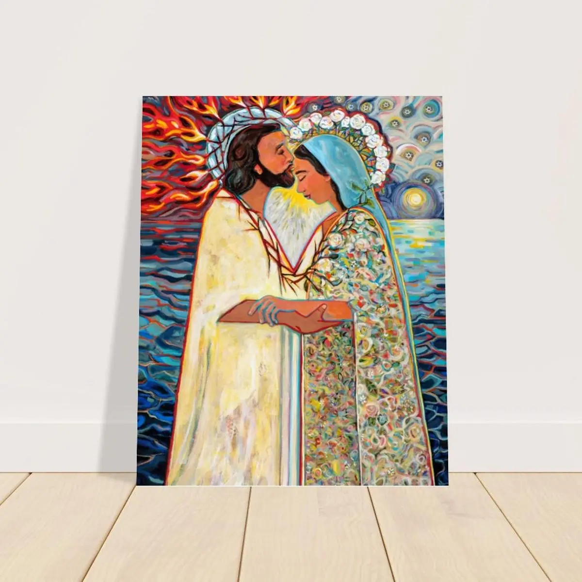 Mary Crowned by Jesus Catholic Poster, Queen Mary, Queen of Heaven, Room Decor, Unframed