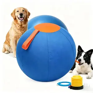 Jumbo Dog Herding Ball, Giant Inflatable Play Ball with Handle Cover & Pump for Outdoor Chase & Exercise(NOT for Aggressive Chewing)