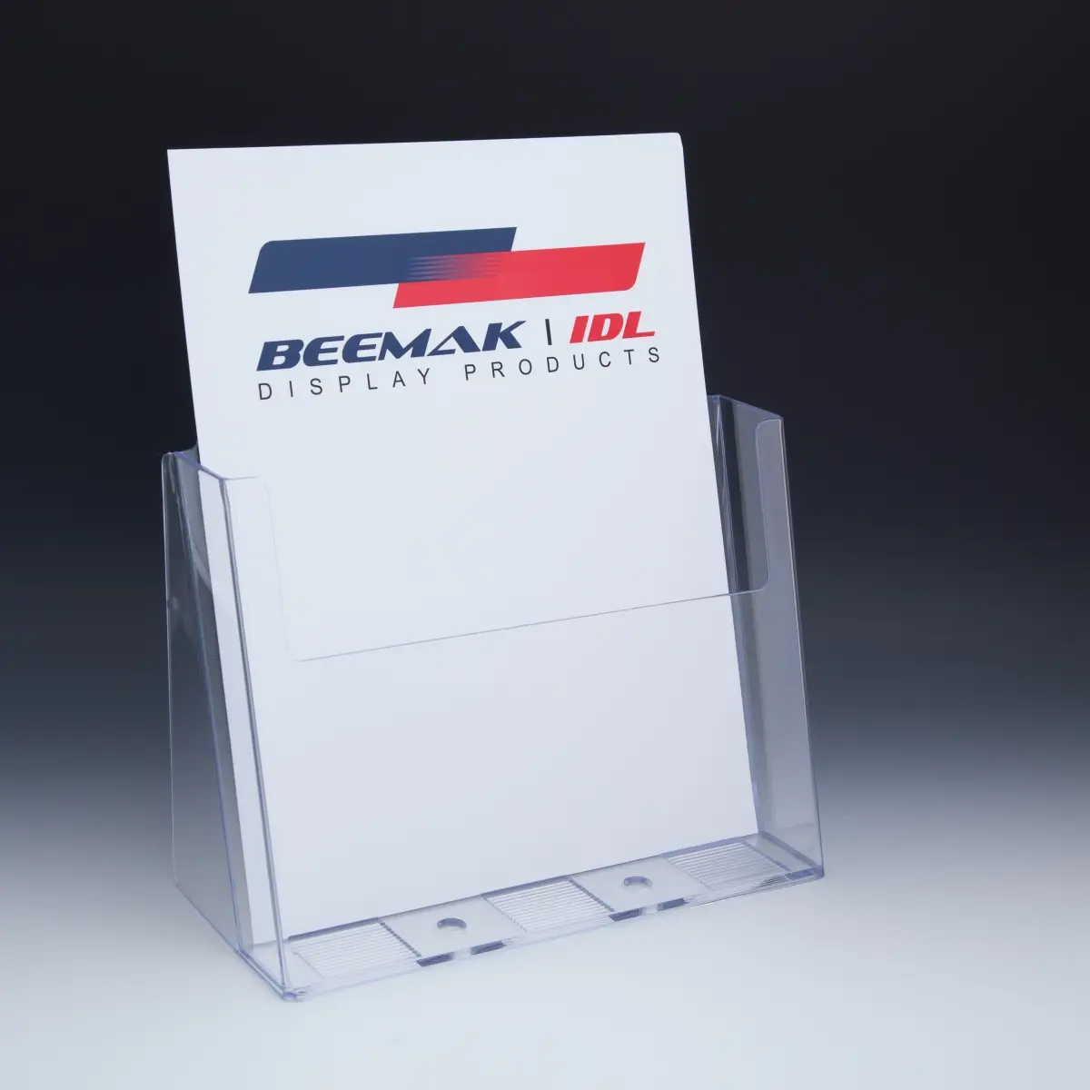 360 Stand Beemak Plastics TK 8.5 C Countertop Brochure Holder - Office Stationery Supplies, Slanted Back Desk Organizer, 8.875x9.875x1.5 in. for Full Sheets Literature, Paper Stand For Desk, Office Accessories