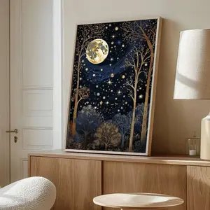 Full Moon Canvas Print: Celestial Night Sky Wall Art
