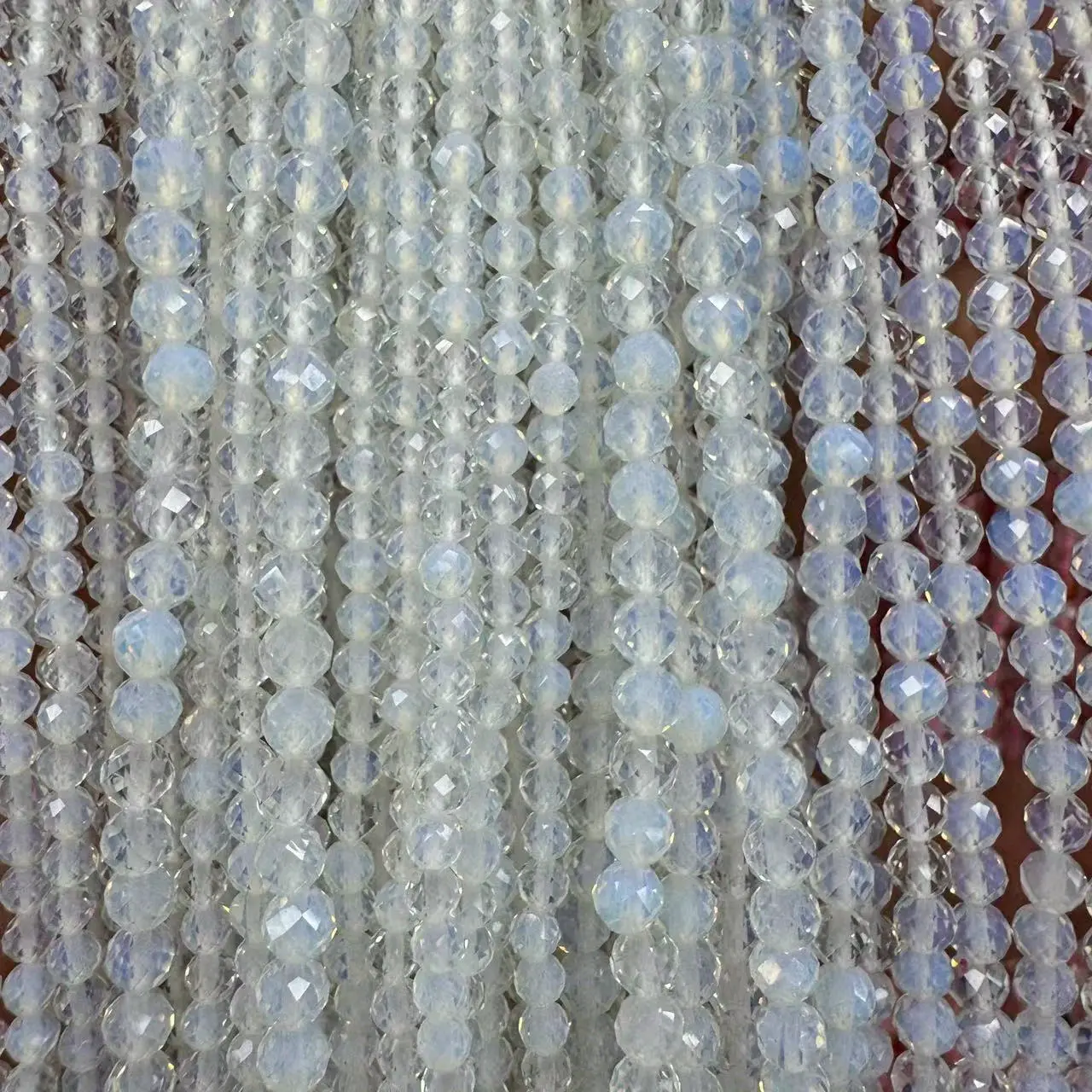 Faceted Polished Natural Opal Round Beads (2-4mm, 3mm/approx 126pcs) - Smooth Spacers for DIY Beads Making, Handmade Items, No Battery Needed