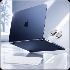 MOSISO Compatible with MacBook Pro 14 inch Case 2025-2021 M4 M3 M2 M1 A3112 A3185 A3401 A2918 A2992 A2779 A2442,Ultra-Thin Natural Original Hard Case&Keyboard Skin&Screen Film&Type C, Midnight Blue