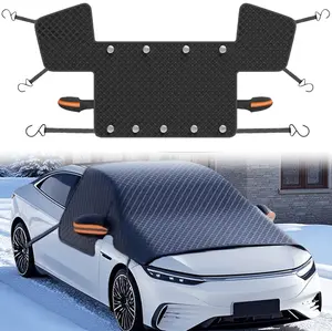 Car Windshield Snow Cover For Ice and Snow, Windshield Snow Cover, Performance Brake Kits With Side Mirrors Cover for Snow, Ice, UV Fits Most Cars, Vans, SUVs, Black