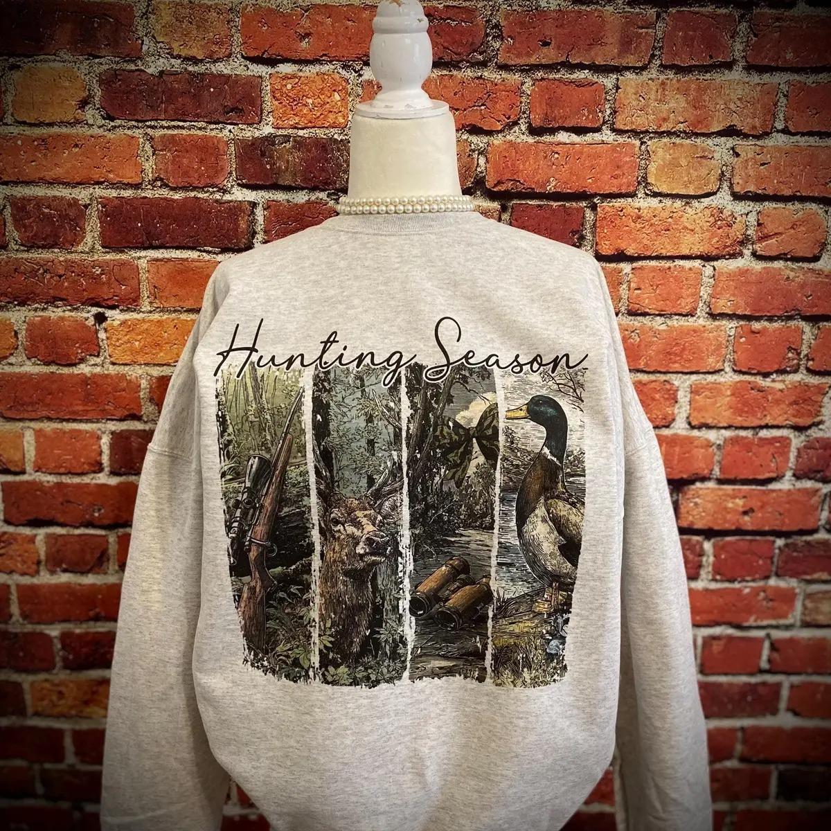 Hunting Season Sweatshirt, Duck Hunting Graphic, Deer Hunting Sweatshirt, Duck Camo, Deer Season Outdoor Hunter Gift For Him