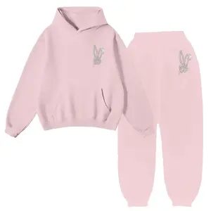 Xo Logo Light Pink Hoodie Sweatsuit Set
