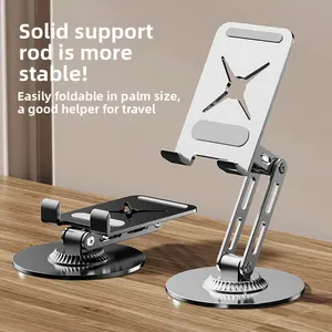 360-degree rotating tablet stand, desktop metal support stand for online course learning, watching shows and videos on TikTok, height-adjustable stand