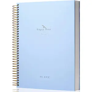 Blank Paper Spiral Notebook Journal 8.5 x 11 Blank Large Spiral Notebook 210 Pages Hardcover Spiral Notebook Sketchbook Sketch Book for Drawing for Men Women,Blue