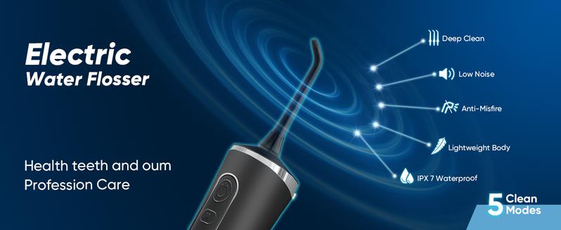MySmile Cordless Water Flosser (260ml) - 5 Modes & 8 Jet Tips | Portable Oral Care for Braces & Travel