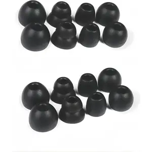 8 Pairs Replacement Silicone Earbuds Tips for Powerbeats Pro & Beats Flex/BeatsX Headphones, 4 Sizes Soft Flexible Noise Reduction Eartips Compatible with Beats Flex Earbuds Replacement Tips (Black)