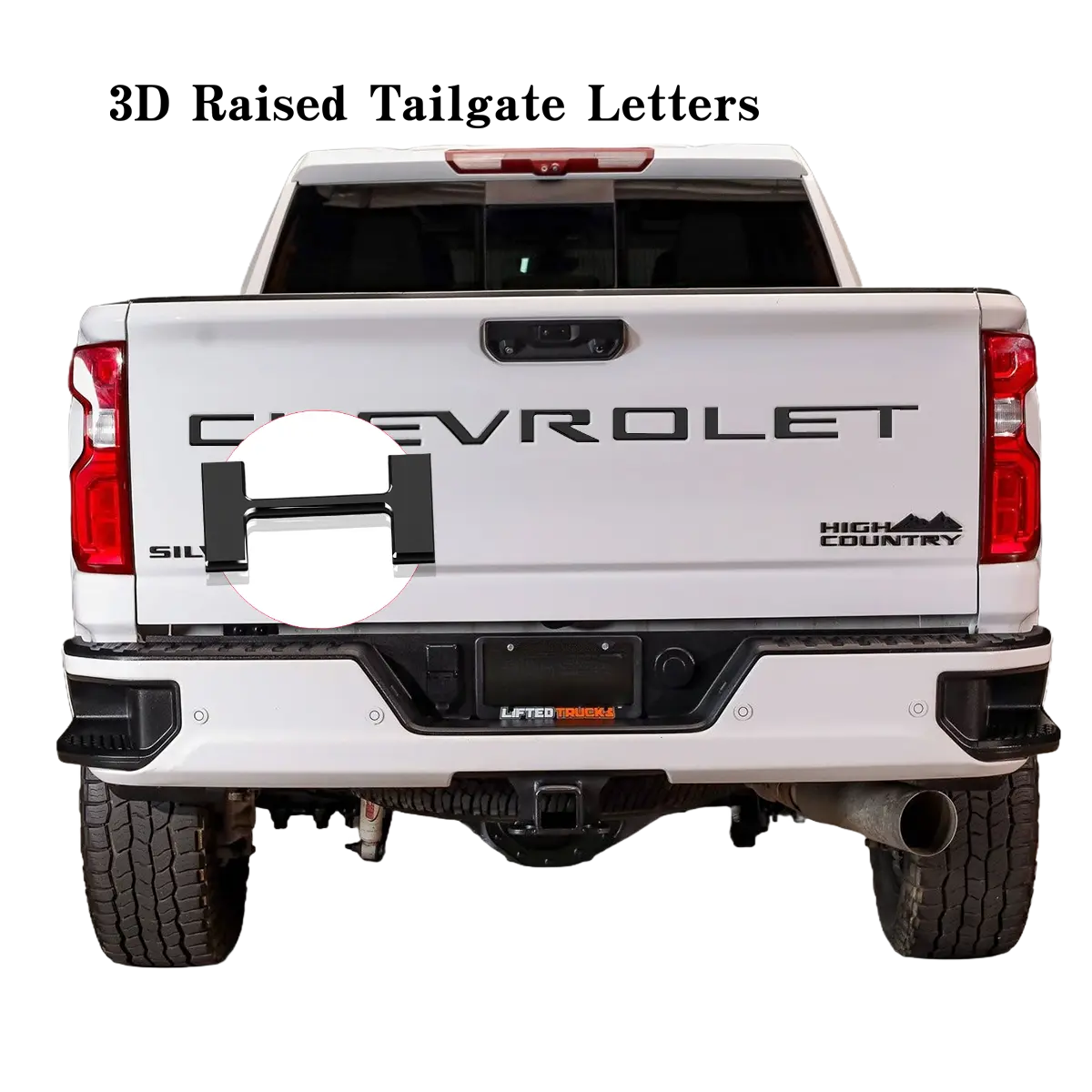 3D tailgate letters insert Compatible with 2019 2020 2021 2022 2023 2024 2025 Chevy Silverado badges 3m Strong Back adhesive  ABS engineering plastics Weatherproof  Anti Fade Coating Factory Look Accessory, Truck Car Decal, Car Decorative Sticker, Decal F