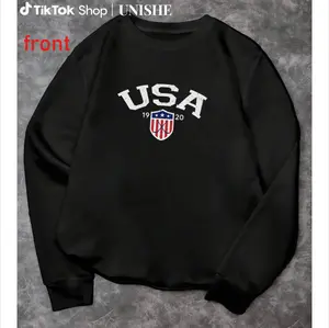 Retro USA Hockey Team Long Sleeve Sweatshirt with Authentic 1920 Shield Distressed Logo
