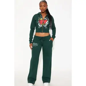 Ed Hardy Twin Flame Wide Leg Pant - Hunter L