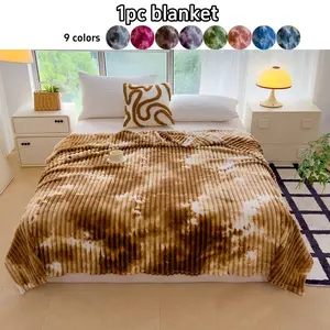 Soft Breathable Tie-Dye Blanket, Lightweight Throw for Nap & Sofa, Twin Queen King Size Bedspread, All-Season Comfort