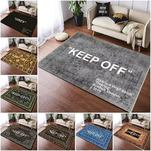 Minimalist KEEP OFF Flannel Area Rug, Home Decor Rugs - Oversized Soft Plush Mat for Living Room & Bedroom, Non-Slip Thick Modern Home Decor for Minimalist Enthusiasts Fluffy Rug