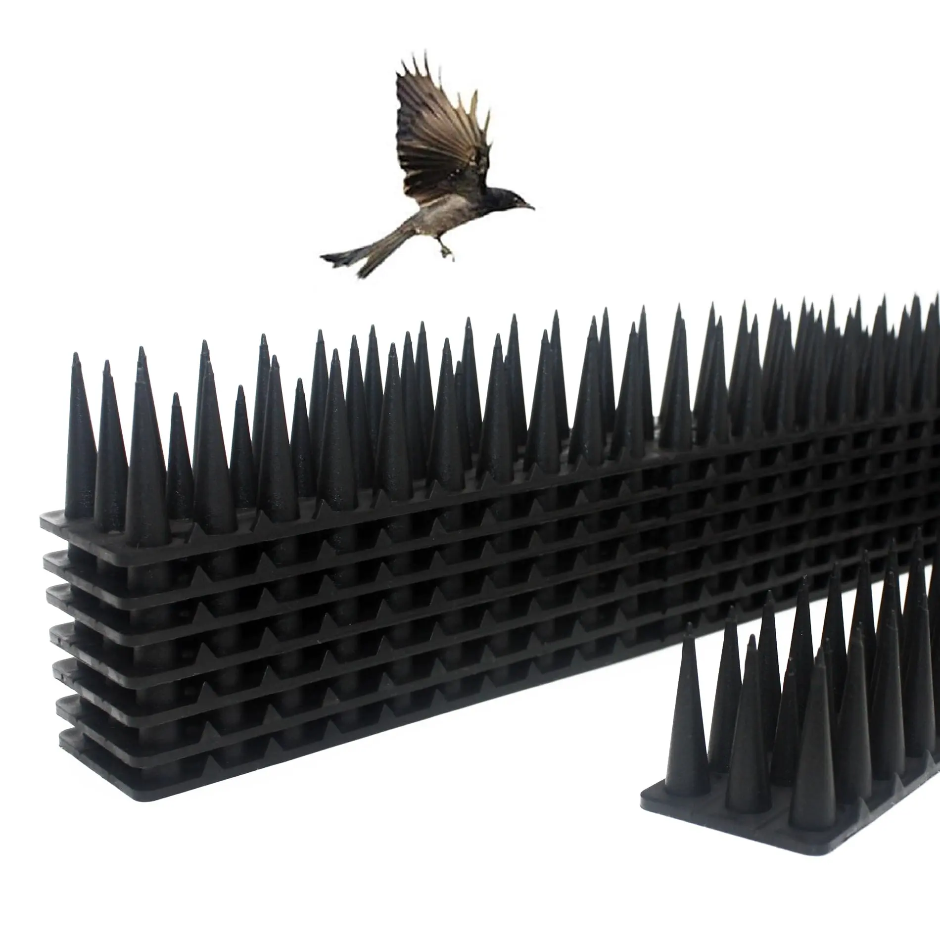Bird Spikes for Pigeon Woodpecker Crow, Outdoor Use for Balcony Patio Window, Easy to Install, Black,