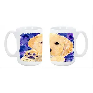 Carolines Treasures  Golden Retriever Dishwasher Safe Microwavable Ceramic Coffee Mug 15 oz.