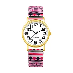 Women's Stretch Band Watches -  Easy Reader Analog Quartz Elastic Watch Bohemia Casual Floral Expansion Band Wristwatch