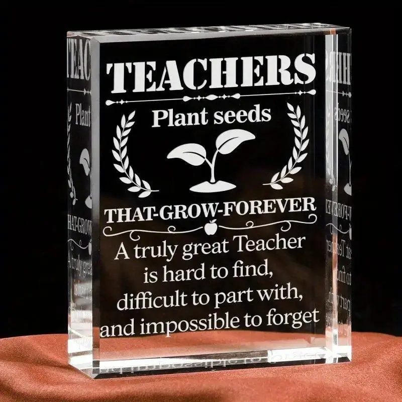 Teacher Appreciation Acrylic Ornament, 1 Count Creative Clear Acrylic Desktop Decoration, Home Decor for Living Room Bedroom Office School
