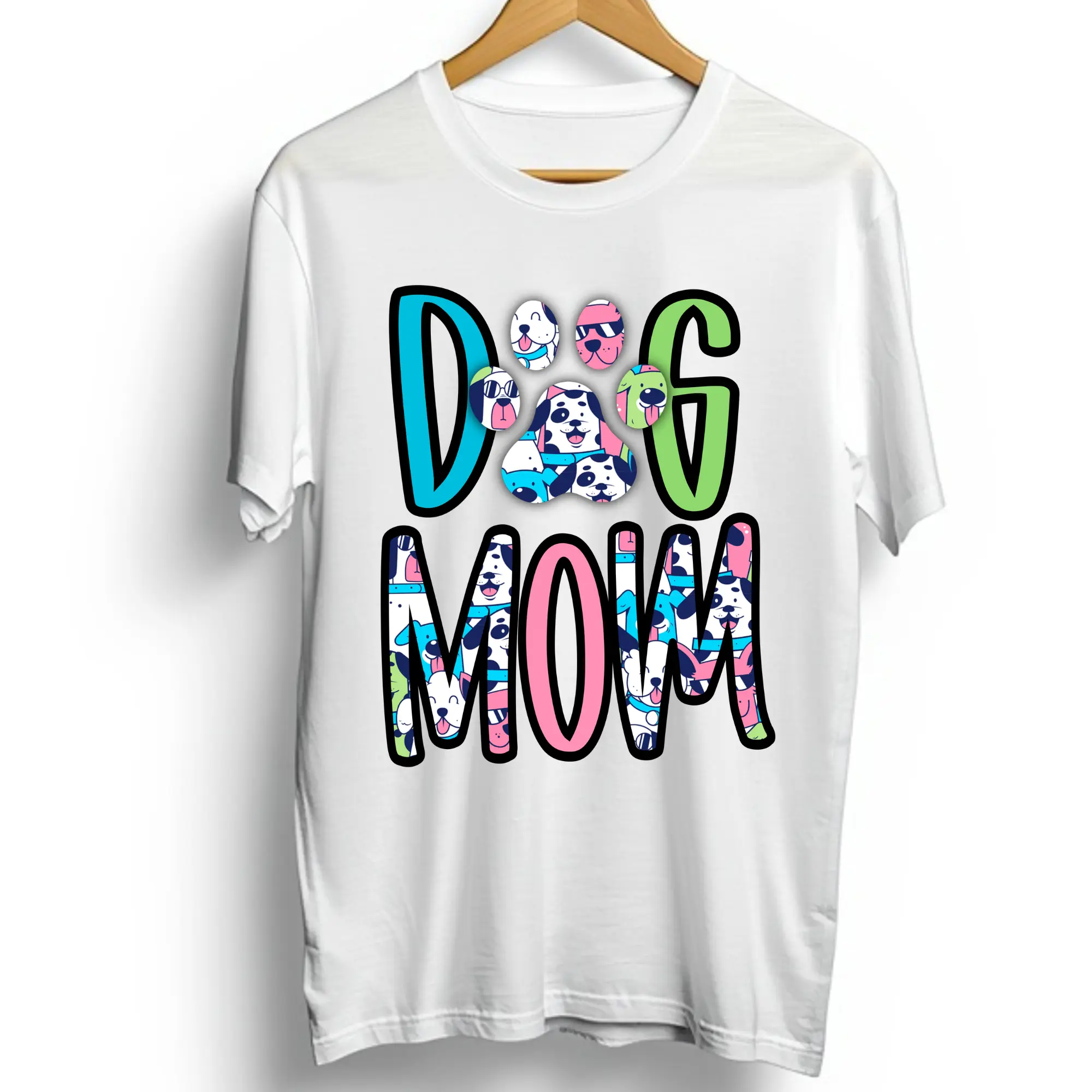 Vibrant Dog Mom Direct-To-Film Print, Ready-To-Press Print for Any Medium (DIY Printmaking Embossing Accessory)