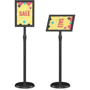 Sign Holder Stand 8.5x11 inch - Adjustable Floor Standing Sign Holder - Signage Stand with Snap-Open Frame Display for Malls,Schools,Restaurants