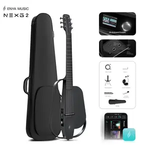【Enya NEXG 2/Basic Acoustic-Electric Guitar】Carbon Fiber Travel Smart Audio Guitar with 50W Wireless Speaker, Wireless Microphone, Hi-Fi Monitor Earphones, Footswitch, Charging Stand, and Gigbag  Christmas Gift, TikTokShopHolidayHaul