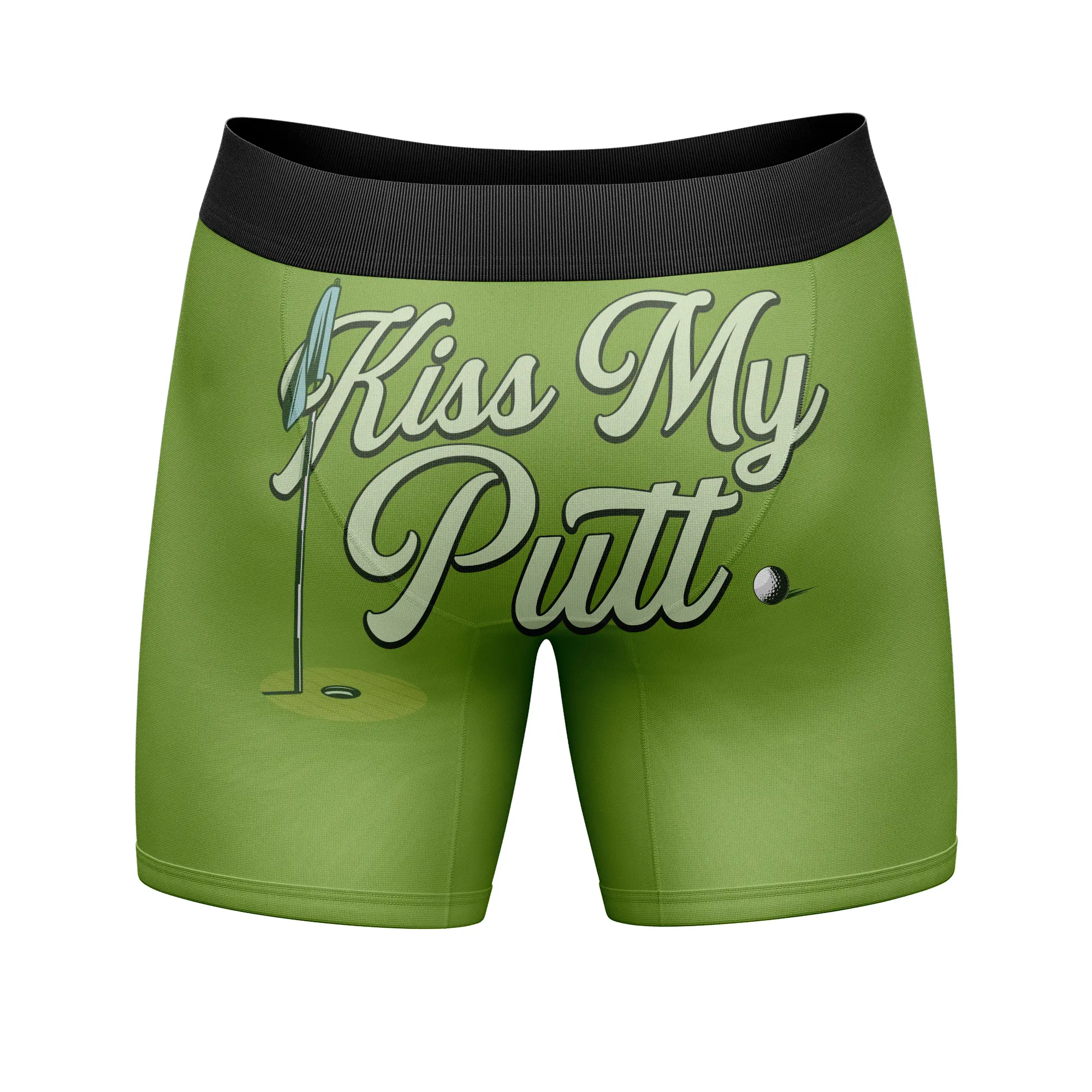 Mens Funny Boxers Kiss My Putt Sarcastic Golf Novelty Underwear for Men Funny Graphic Boxers Sarcastic  Funny Golf  Mens Novelty Boxer Briefs Green -