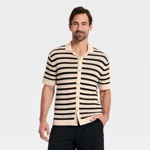 Men's Short Sleeve Full-Button Polo Sweater - Goodfellow & Co
