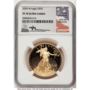 Modern Bullion Coins (2020-W Proof Gold Eagle 1 oz John Mercanti)