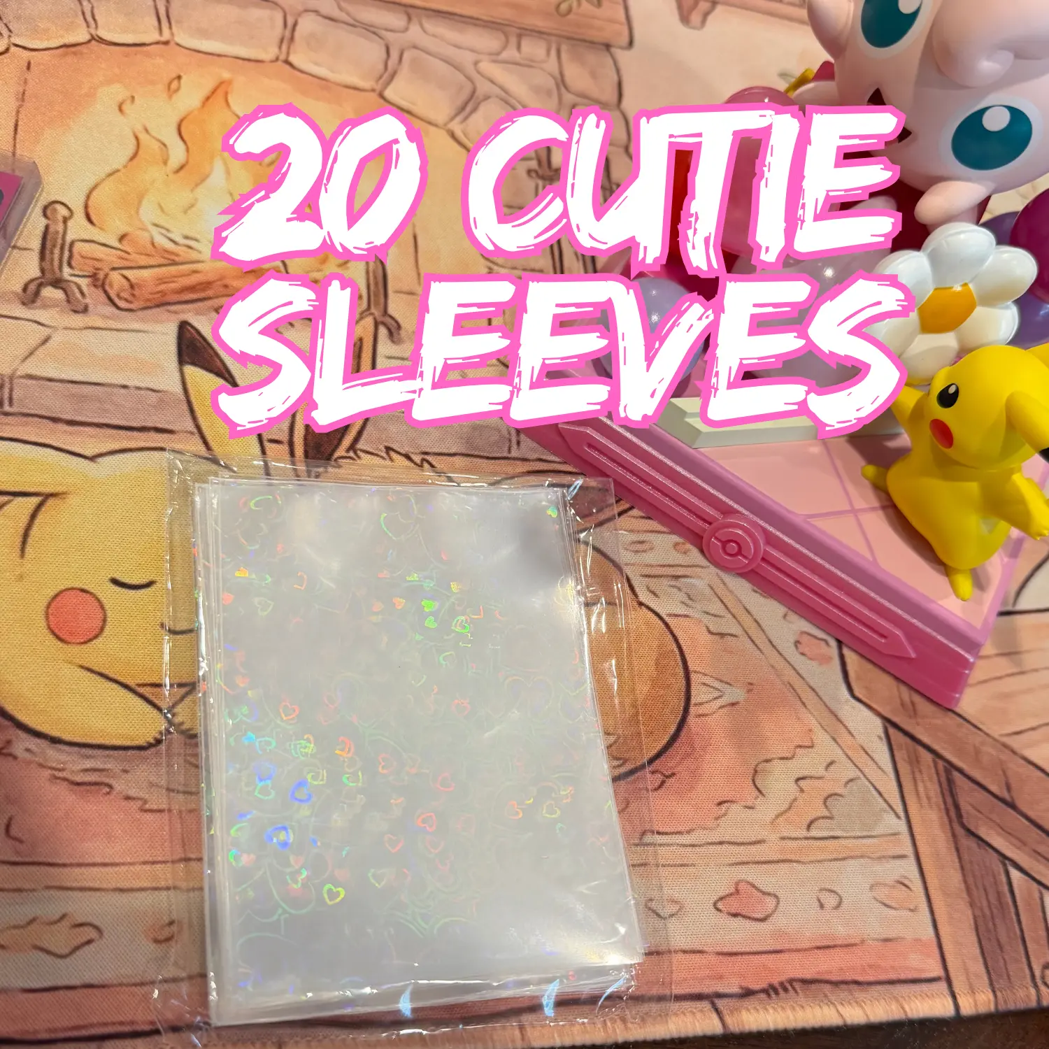 20 Cutie Card Sleeves - 10 glitter stars & 10 glitter hearts