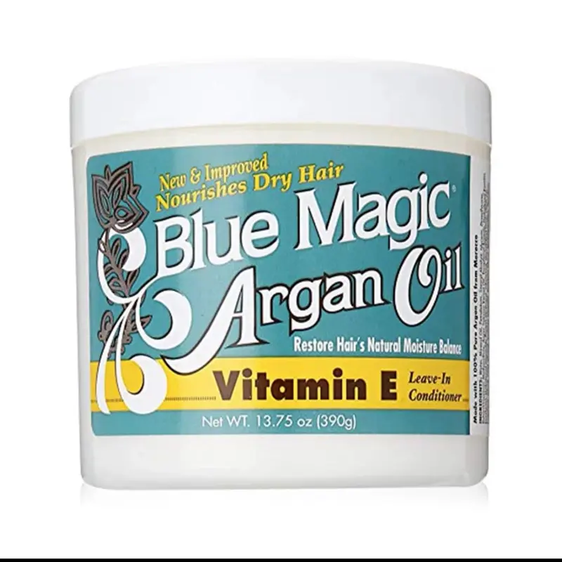 Blue Magic Argan Oil Vitamin E Leave-In Conditioner 13.75 Oz Nourishes Dry Hair Restore Natural Moisture Balance