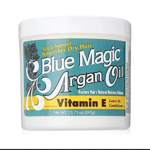 Blue Magic Argan Oil Vitamin E Leave-In Conditioner 13.75 Oz Nourishes Dry Hair Restore Natural Moisture Balance