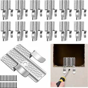 12 Pack Drywall Repair Clips, 1/2 inch Drywall Fastener Clip with 24 Screws, Stainless Steel Wall Patch Clips for Damaged Walls Repairing#Summervibes