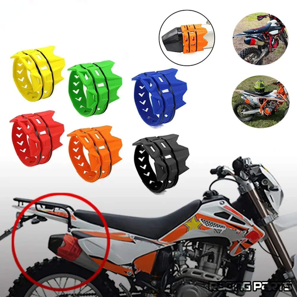 Rubber Universal Exhaust Protection Cover, Abrasion Resistant Motorcycle Muffler Guard with Excellent Heat Insulation, High Temperature Resistance & Long Service Life for KTM SX EXC Motocross Dirt Pit Bike