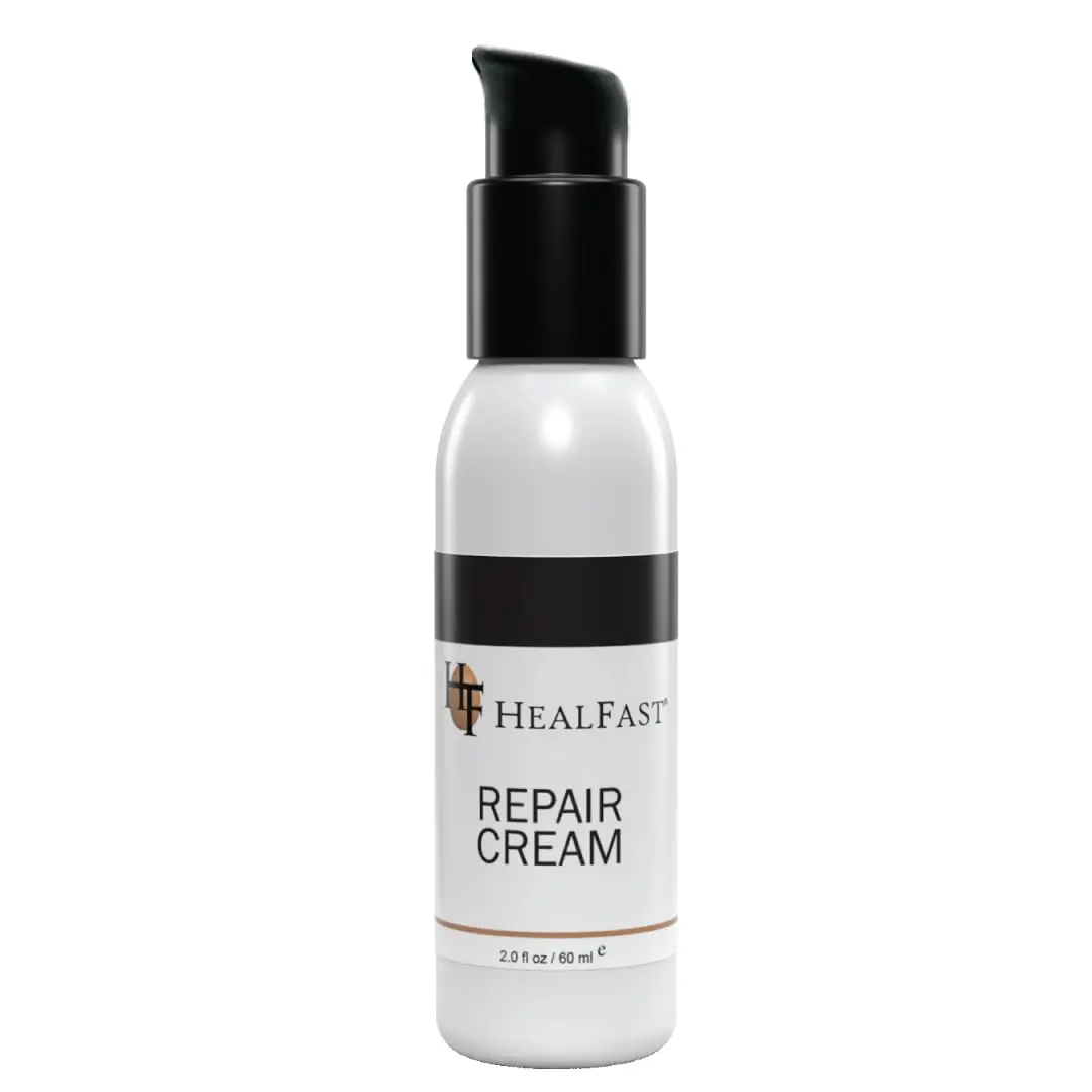 HealFast Sensitive Skin Repair Moisturizing Cream - Relieves Dryness, Itch, Rashes, Stretch Marks, Sunburn & Bed Sores - Herbal & Food-Based Ingredients for Effective Skin Care - 2 fl oz, Pump Bottle