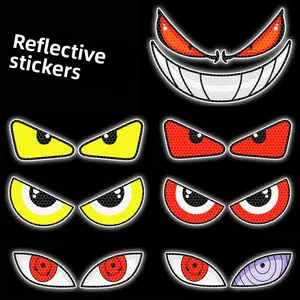 Demon Eyes Electric Vehicle Sticker Motorcycle Head Reflective Decoration Battery Body Personalized Creative Car Sticker